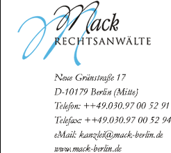 Logo der Anwaltskanzlei Mack / Zurück zur Startseite